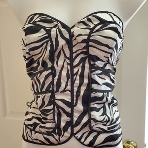 Zebra Strapless Top